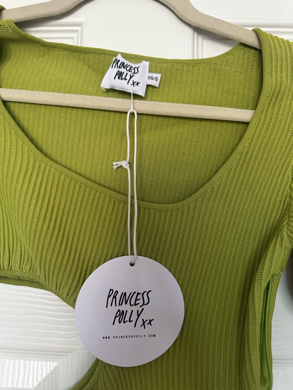 Princess Polly Olive Green Ribbed Dress